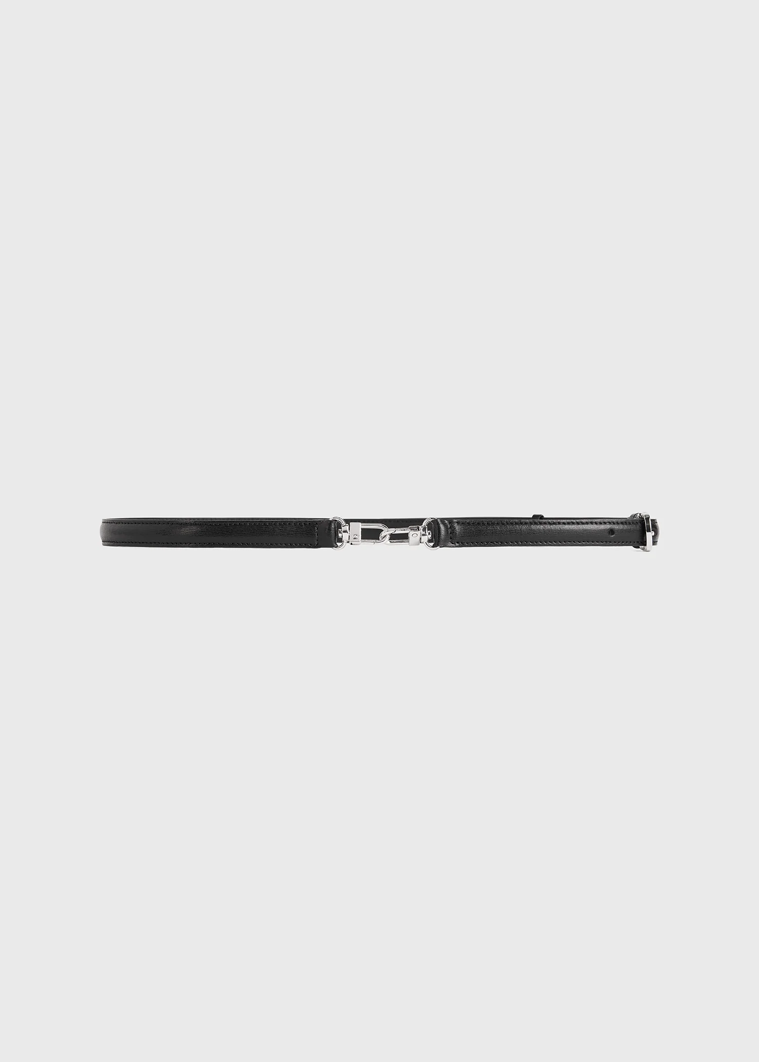 Double clasp leather belt black - Image 7