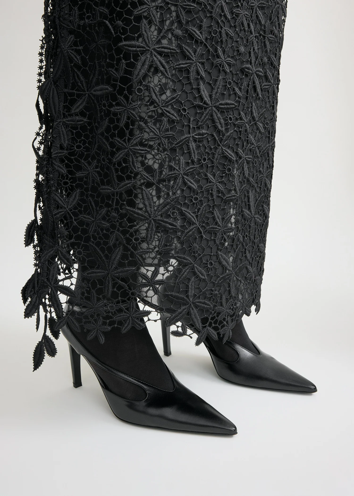 Leather stiletto pumps black - Image 3