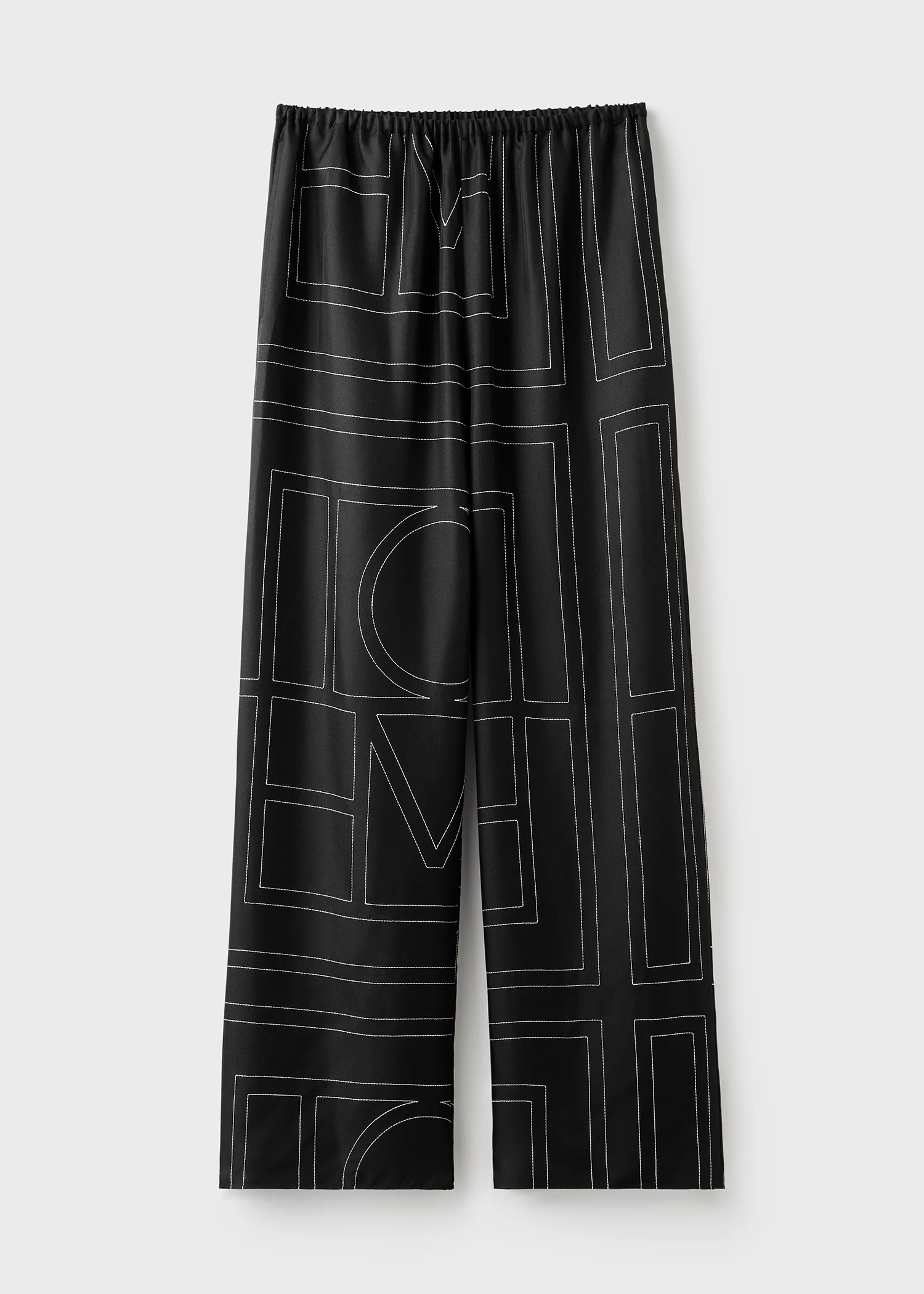Monogram silk pj bottoms black - Image 5
