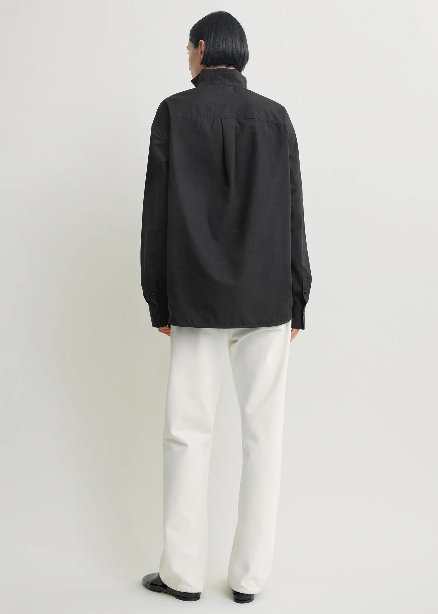 Sharp poplin shirt black - Image 3