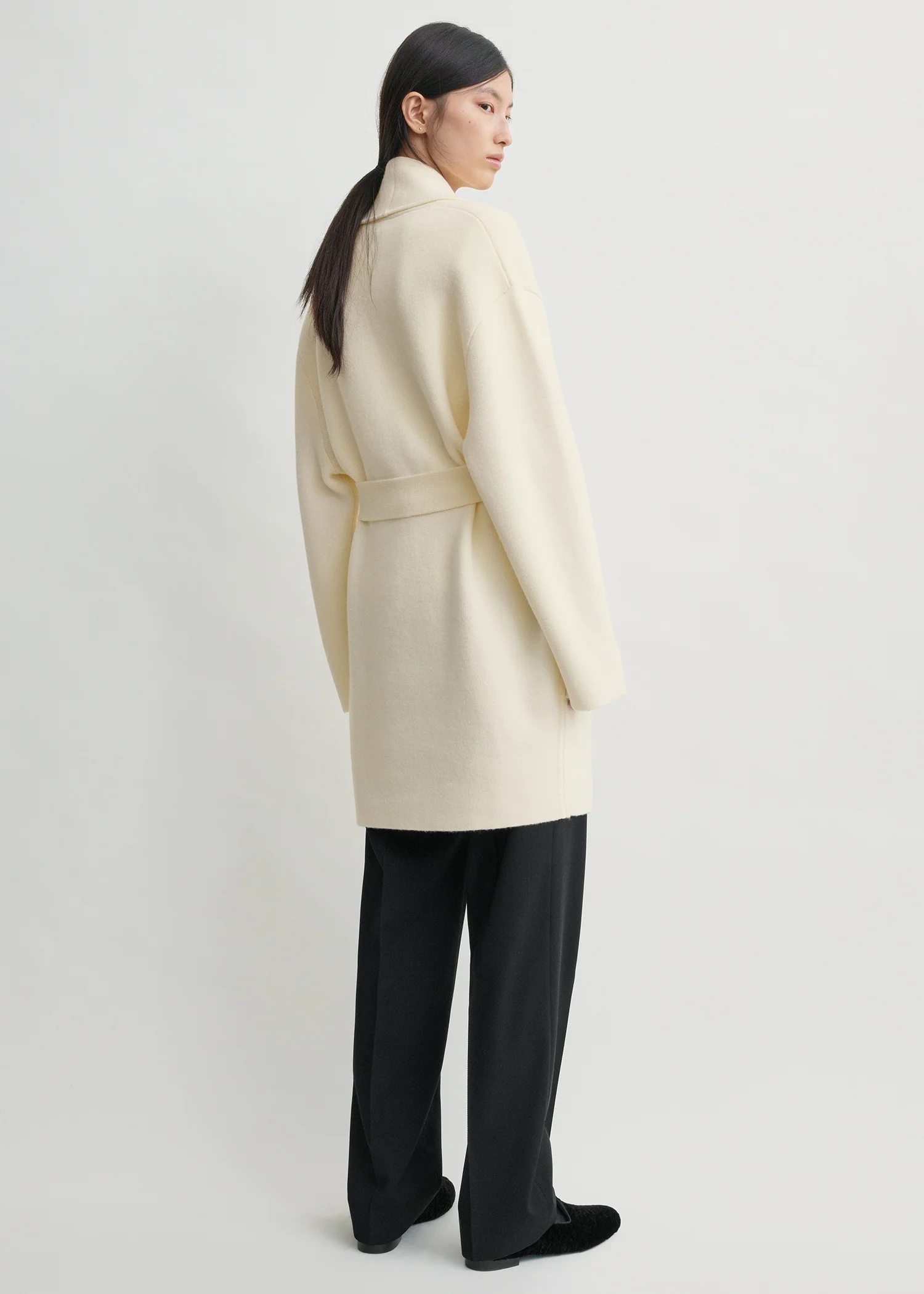 Shawl-lapel robe ecru - Image 3