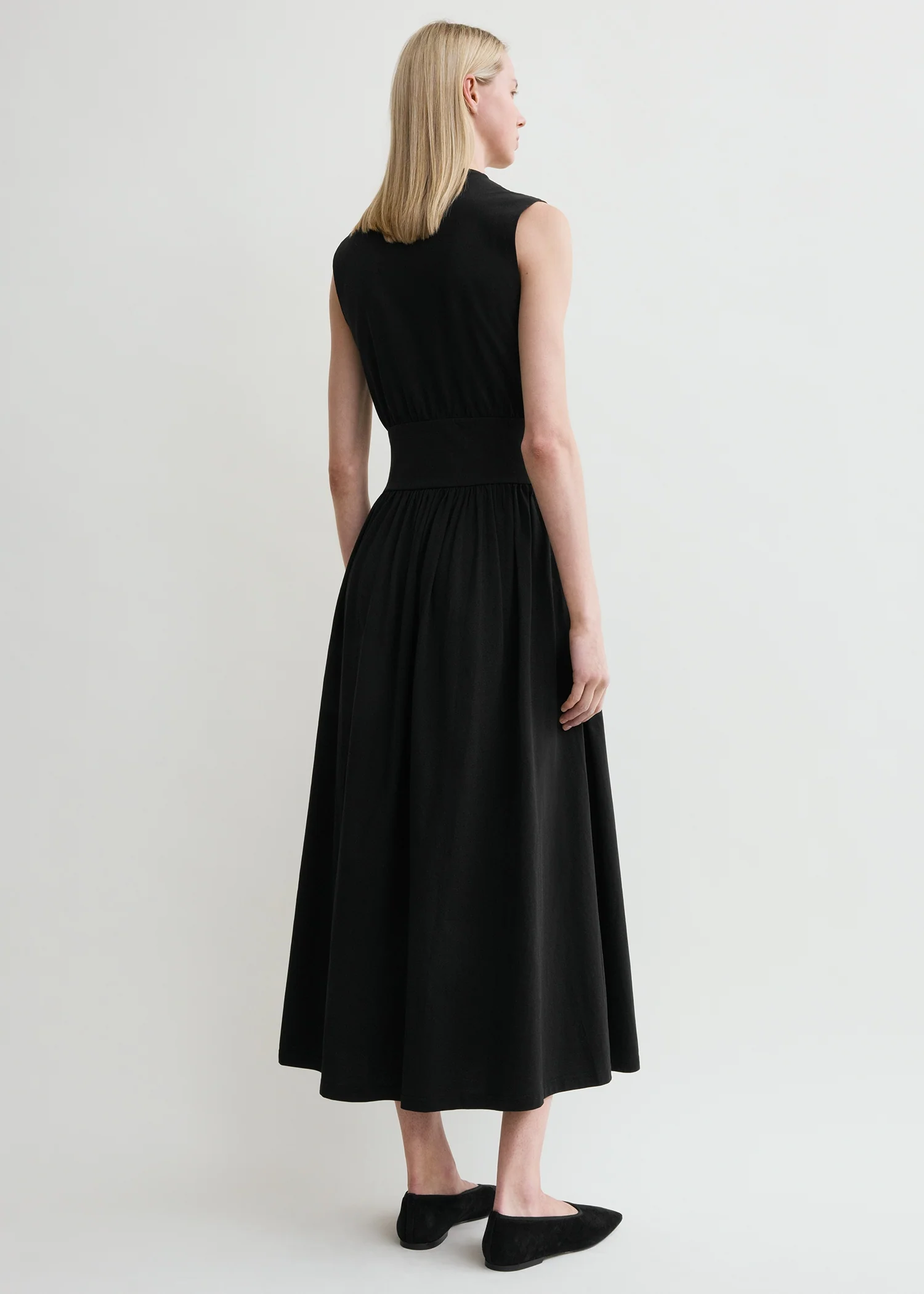 Sleeveless cotton tee dress black - Image 3