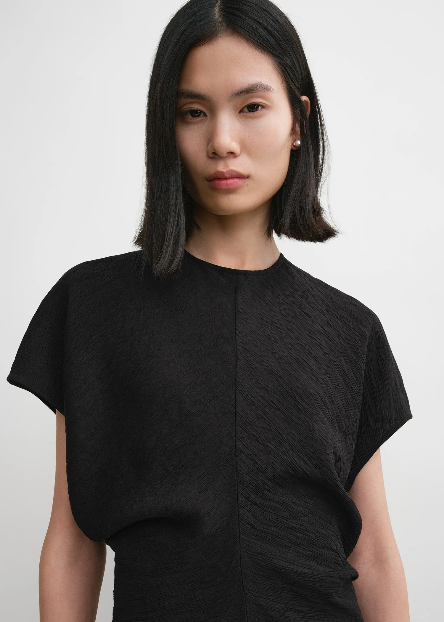 Slouch waist crinkled dress black - Image 4