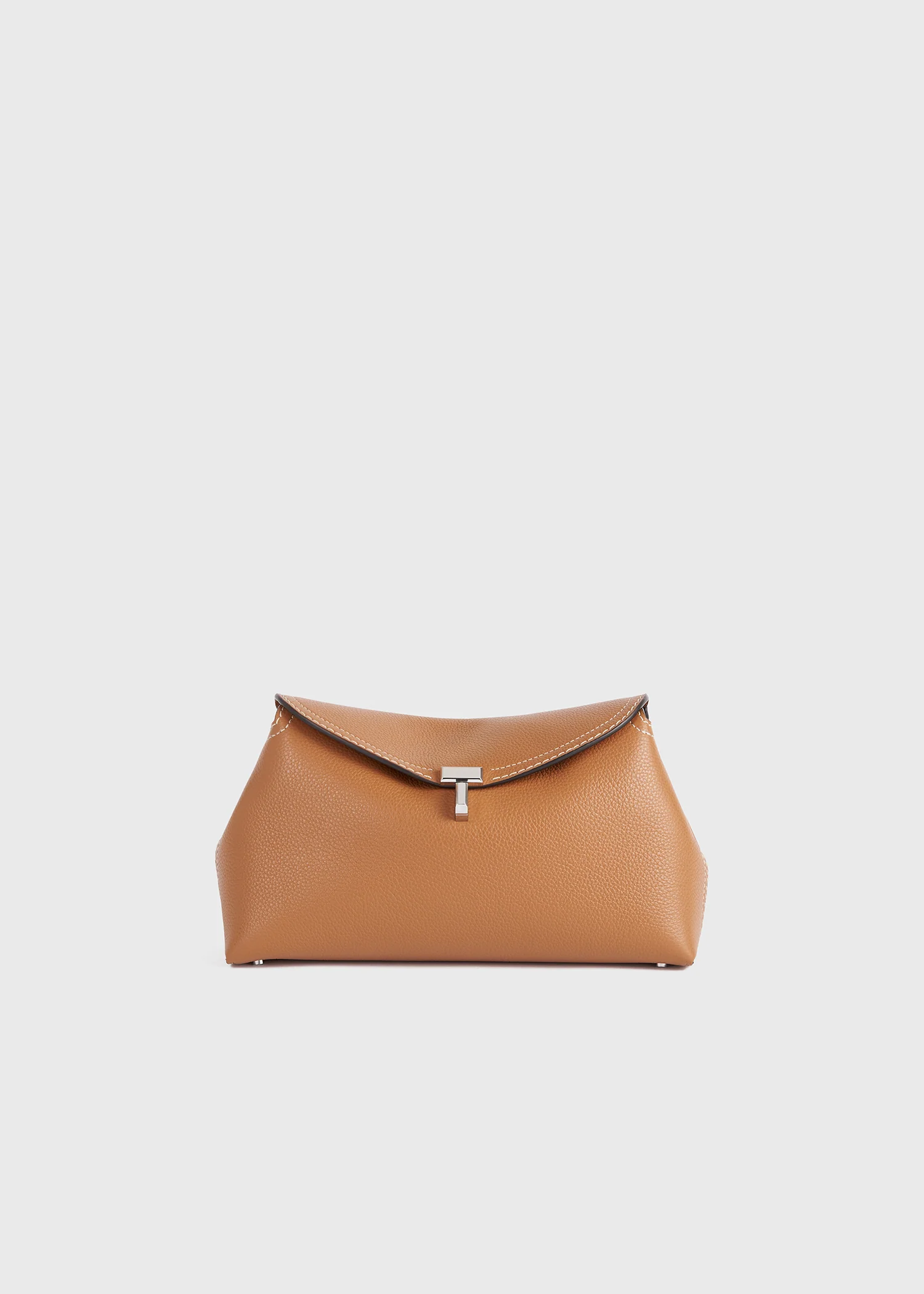 T-lock grained-leather clutch tan - Image 9