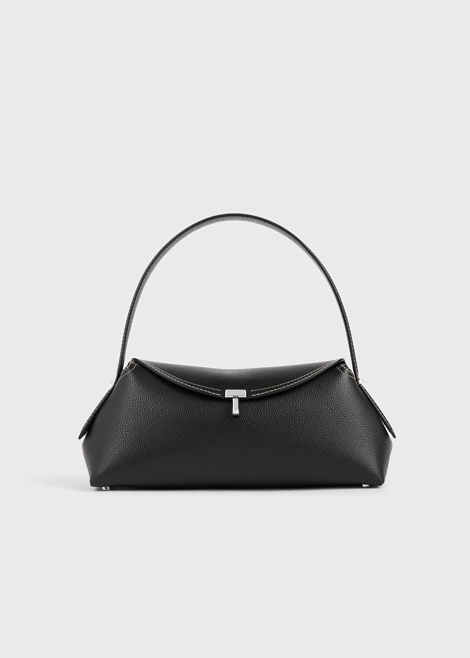 T-lock grained-leather shoulder black - Image 9