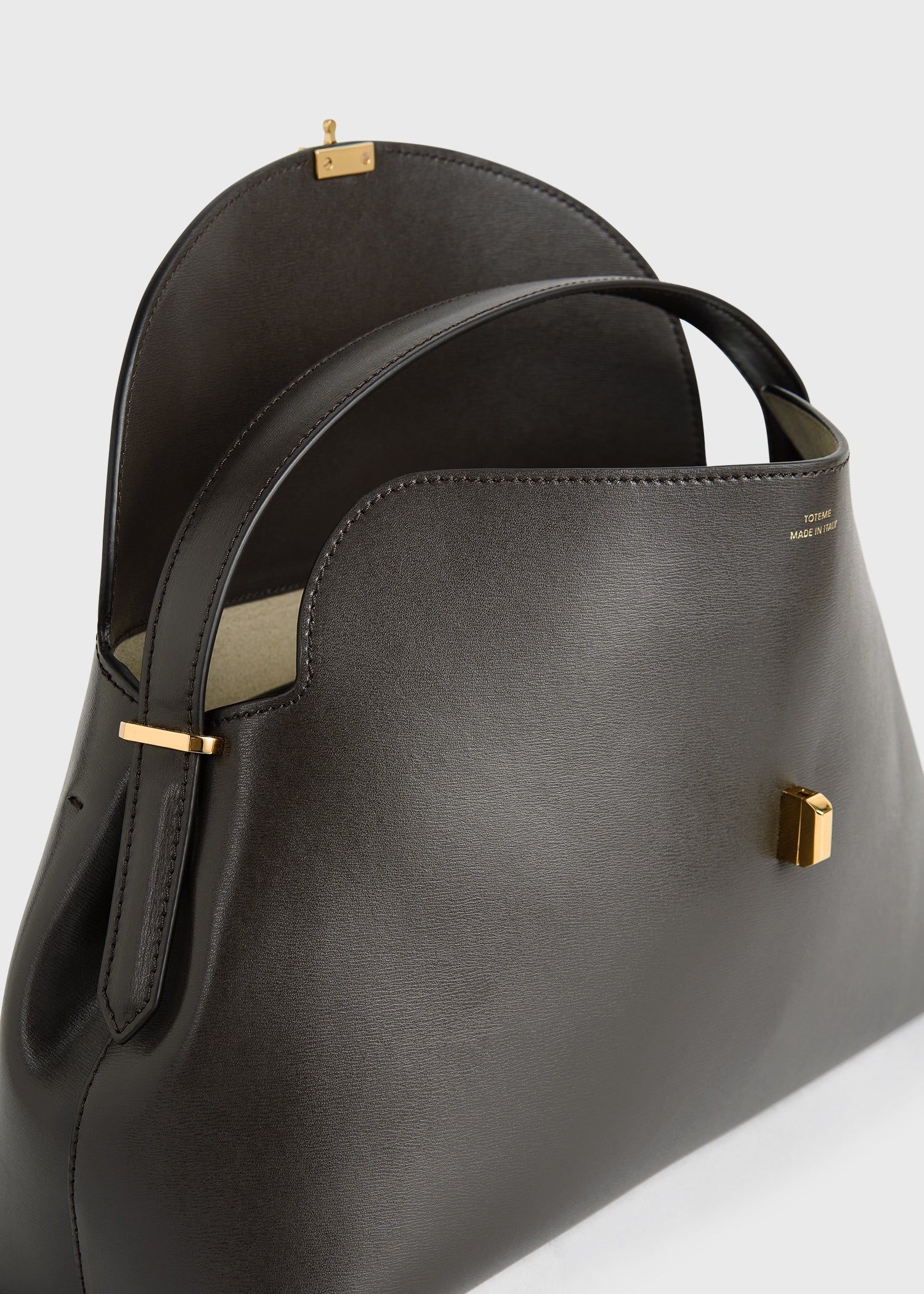 T-lock leather top handle bark - Image 7